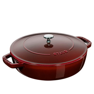 Głęboka patelnia do duszenia z pokrywą Staub Chistera 24 cm grenadine red | CENA SPECJALNA