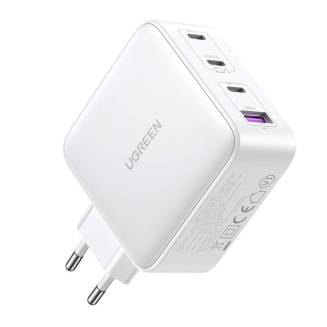 Ładowarka sieciowa UGREEN 15337 Nexode, 3xUSB-C, USB-A 3.0, PD3.0, QC4.0, GaN, 100W (biała) - 4