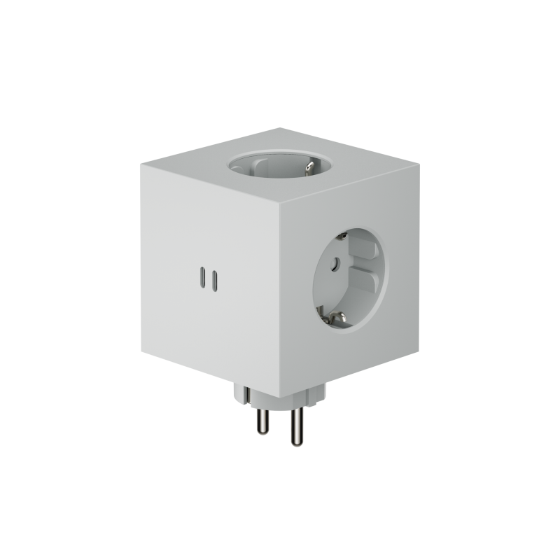 Rozszerzacz gniazd Avolt Square 2 z podwójnym USB-C o mocy 30 W szary