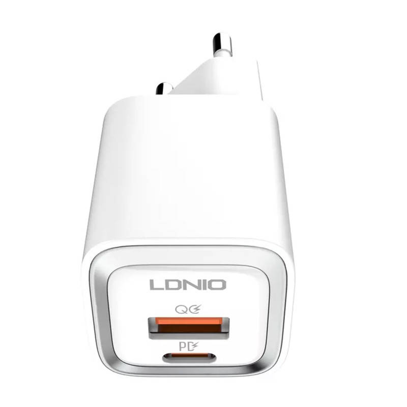Ładowarka sieciowa LDNIO A2318M 20W USB-A+USB-C +kabel USB-C-Lightning