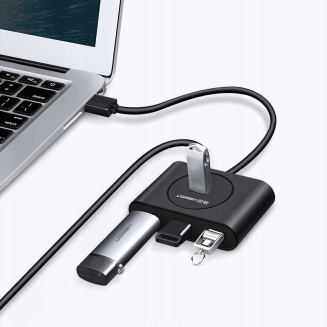 Hub USB UGREEN CR113 4-portowy USB 3.0 0.5m (czarny) - 2