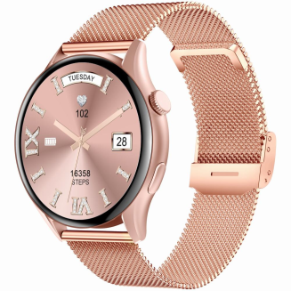Smartwatch Gravity Różowe Złoto Pasek + Bransoleta GT11-8 - 4