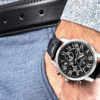 Zegarek Męski Giewont Chronograph Sapphire Srebrno Czarny GW6260-A2 - 4