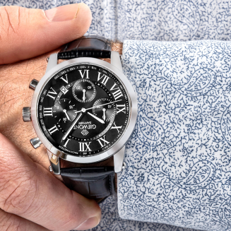 Zegarek Męski Giewont Chronograph Sapphire Srebrno Czarny GW6260-A2 - 5