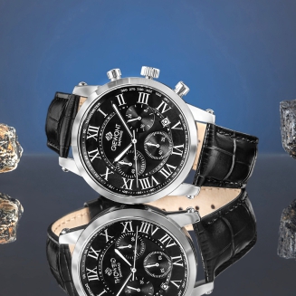 Zegarek Męski Giewont Chronograph Sapphire Srebrno Czarny GW6260-A2 - 6