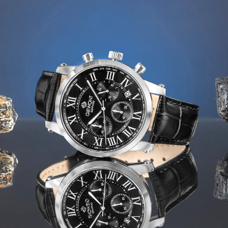 Zegarek Męski Giewont Chronograph Sapphire Srebrno Czarny GW6260-A2 - 6