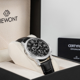 Zegarek Męski Giewont Chronograph Sapphire Srebrno Czarny GW6260-A2 - 8