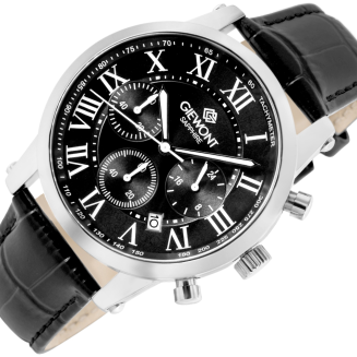 Zegarek Męski Giewont Chronograph Sapphire Srebrno Czarny GW6260-A2 - 3
