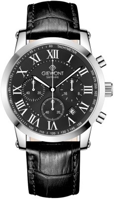 Zegarek Męski Giewont Chronograph Sapphire Srebrno Czarny GW6260-A2