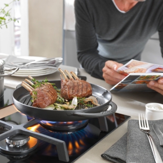  Staub round cast iron grill pan with two handles - 22 cm, graphite - 4