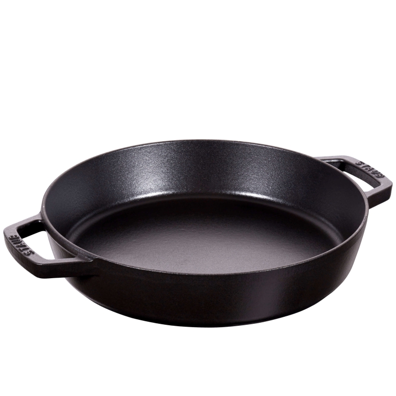  Cast iron frying pan with two handles Staub - 26 cm, Black