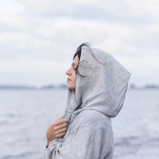  Lapuan Kankurit Kaste gray hooded bathrobe S - 4