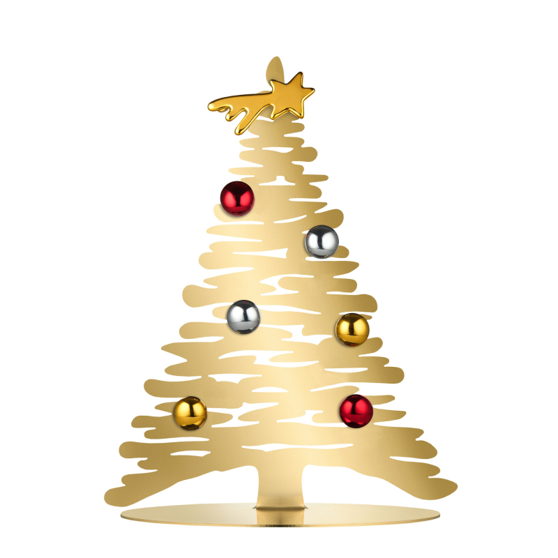 Alessi Bark steel Christmas tree with magnets, gold-plated, 30 cm