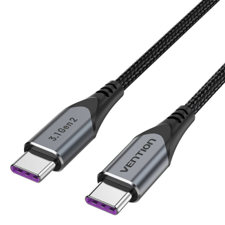 Kabel USB-C do USB-C 100W Vention TAHHF 5A 1m USB 3.1 Gen2 4k (szary) - 2