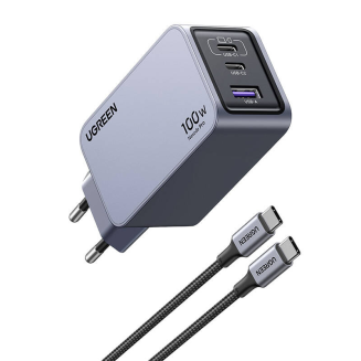  UGREEN Nexode Pro 100W USB 2xUSB-C Wall Charger (Gray) - 2