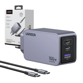  UGREEN Nexode Pro 100W USB 2xUSB-C Wall Charger (Gray) - 4