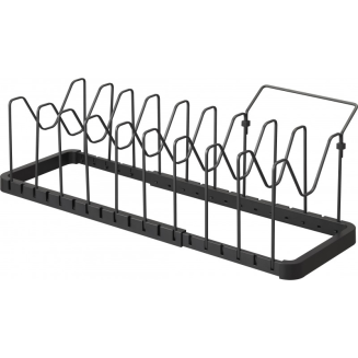 Stojak regulowany na pokrywki i patelnie Yamazaki czarny - 2