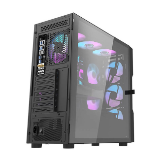 Obudowa komputerowa DARKFLASH DK431 Mesh + 4 wentylatory ARGB (czarna) - 5
