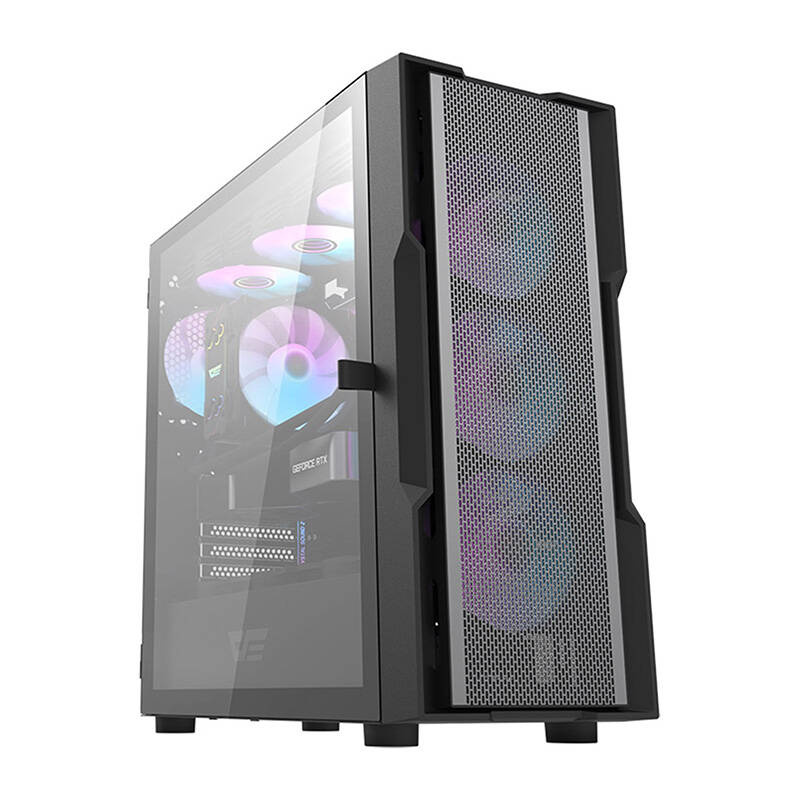 Obudowa komputerowa DARKFLASH DK431 Mesh + 4 wentylatory ARGB (czarna)