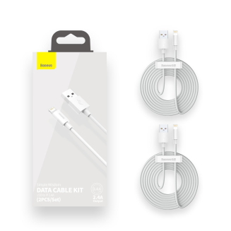 BASEUS Simple Wisdom USB-A-Lightning Cable 1.5m 2pcs (white) - 10
