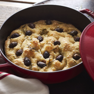 Głęboka patelnia do duszenia z pokrywą Staub Chistera 24 cm cherry - 9