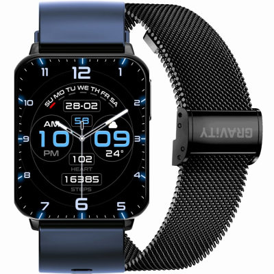 Smartwatch Gravity Granatowo Czarny 2 Paski GT17-9