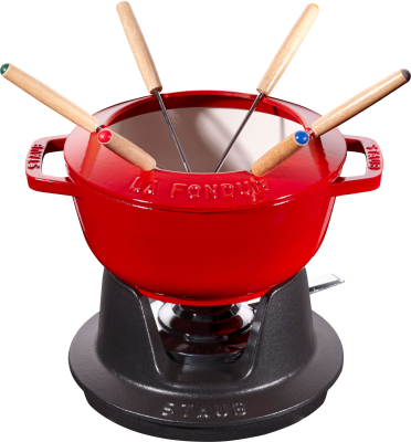 Zestaw do fondue Staub - 18 cm, Czerwony | CENA BLACK WEEKS