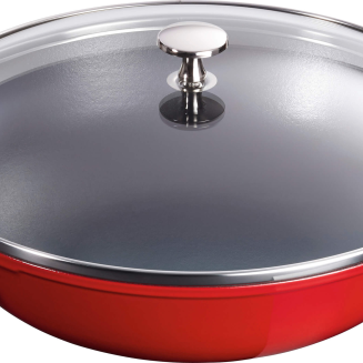 Wok żeliwny z pokrywką Staub - 30 cm, Czerwony - 2