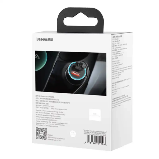 Ładowarka samochodowa BASEUS Golden Contactor Pro 40W 2x USB + kabel USB-USB-C 1m (szara) - 10