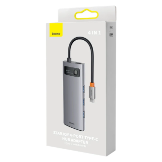 Hub BASEUS Metal Gleam Series 4-portowy USB-C - 5