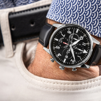 Zegarek Męski Giewont Chronograph Sapphire Czarno Srebrny GW5630-A2 - 3