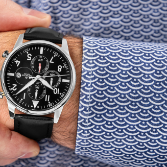 Zegarek Męski Giewont Chronograph Sapphire Czarno Srebrny GW5630-A2 - 4