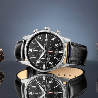 Zegarek Męski Giewont Chronograph Sapphire Czarno Srebrny GW5630-A2 - 5