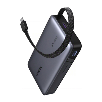 Powerbank 20000mAh Ugreen PB550 USB + USB-C, 67W, wbudowany kabel, certyfikat CCC (szary) - 2