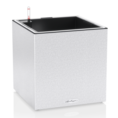 Donica Lechuza Canto Stone 40 LED kostka biały kwarcowy