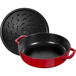 Głęboka patelnia do duszenia z pokrywą Staub Chistera 28 cm cherry - 3
