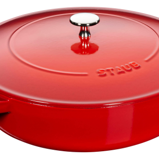 Głęboka patelnia do duszenia z pokrywą Staub Chistera 28 cm cherry - 2