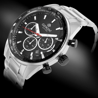 Zegarek Męski Giewont Chronograph Sapphire Srebrno Czarny GW9140-B1 - 2