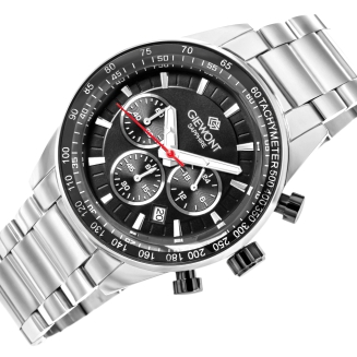 Zegarek Męski Giewont Chronograph Sapphire Srebrno Czarny GW9140-B1 - 3