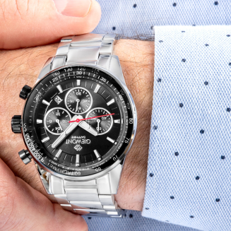 Zegarek Męski Giewont Chronograph Sapphire Srebrno Czarny GW9140-B1 - 5