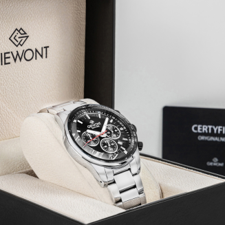 Zegarek Męski Giewont Chronograph Sapphire Srebrno Czarny GW9140-B1 - 8