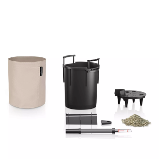  Lechuza Trendcover Leather flowerpot VEGE 23 anthracite - 5