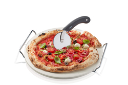 Zestaw nóż do pizzy + kamień ze stojakiem okrągły Gefu Darioso