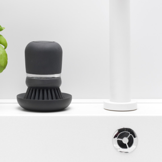  Brabantia Sink Side dishwashing brush with liquid dispenser, dark gray - 6