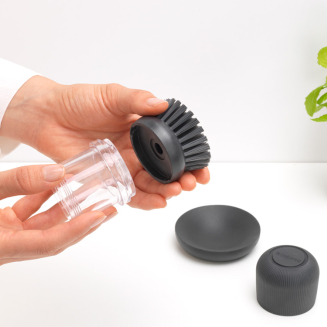  Brabantia Sink Side dishwashing brush with liquid dispenser, dark gray - 8