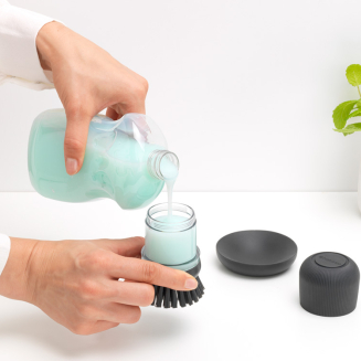  Brabantia Sink Side dishwashing brush with liquid dispenser, dark gray - 9