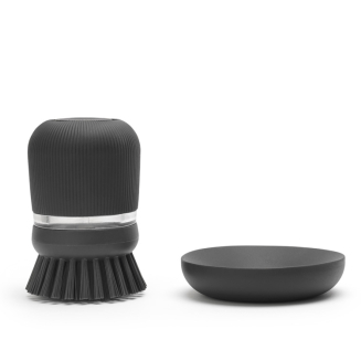  Brabantia Sink Side dishwashing brush with liquid dispenser, dark gray - 3