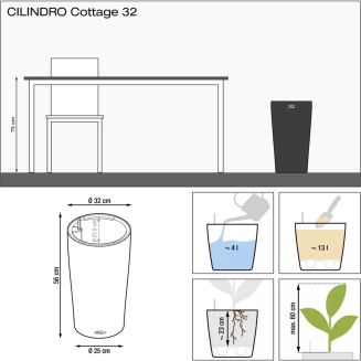  Lechuza flowerpot Cilindro Cottage 23 | 32 sand brown - 4