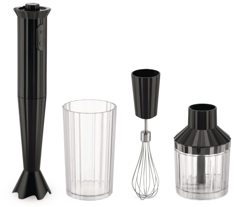 Blender ręczny z zestawem akcesoriów Alessi Plissé Black