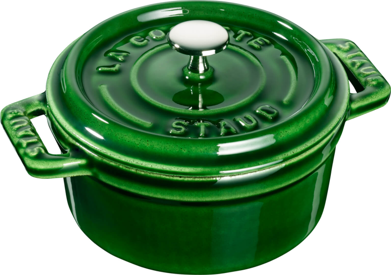 Mini garnek żeliwny okrągły Staub - 250 ml, Zielony | JESIENNA PROMOCJA